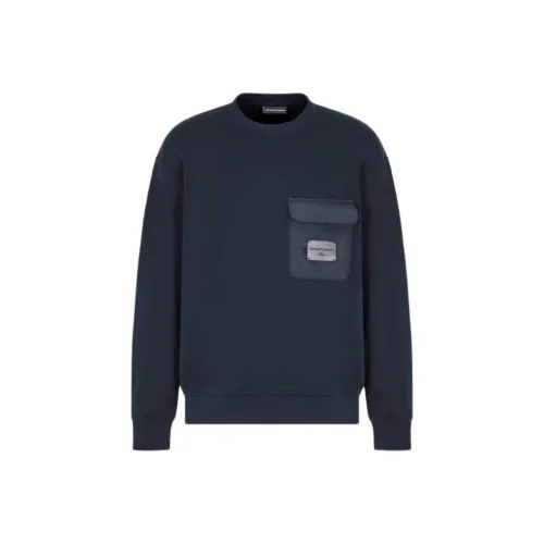 EMPORIO ARMANI SS25 Толстовка Мужской Морской Синий