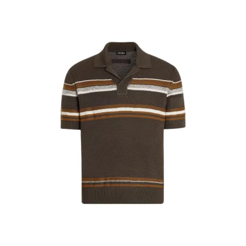 Ermenegildo Zegna Мужская Поло Коричневого Цвета