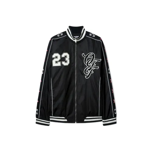 OFF Белый Бейсбольная куртка Мужской Черный