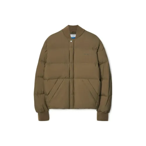 OFF Белый FW23 Пуховик Обычный крой Унисекс Темный хаки