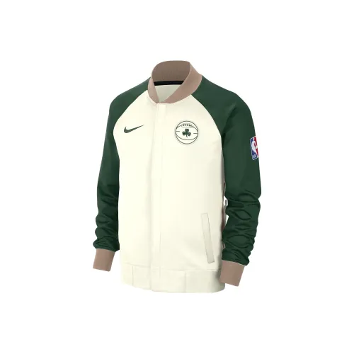 nike Dri Fit Full Zip Boston Celtics SHOWTIME Городской Edition Куртка Мужская Парусный Белый