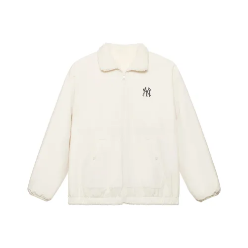 MLB Preppy Style Collection New York Yankees FW24 Velvet Feel Jacket Unisex Dark Cream