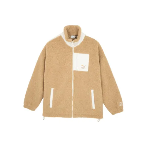 PUMA CLASSICS Унисекс Шерпа Бархат Feel Куртка Унисекс CAMEL