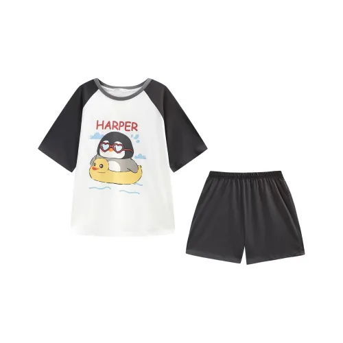 GUKOO Пижамный комплект женский хлопок белый