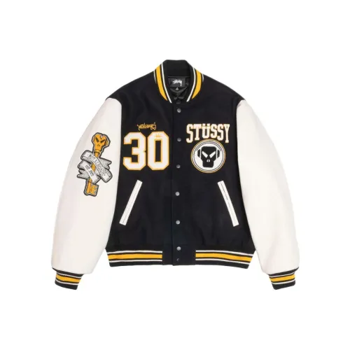 Stussy x Metalheadz SS24 Бейсбольная куртка Унисекс Черный