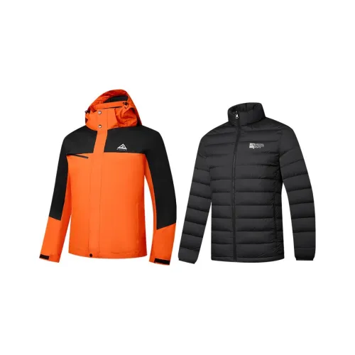QIAODAN Ветрозащитный Дышащий And Водонепроницаемый Ветровка Мужской Aurora Оранжевый Черный