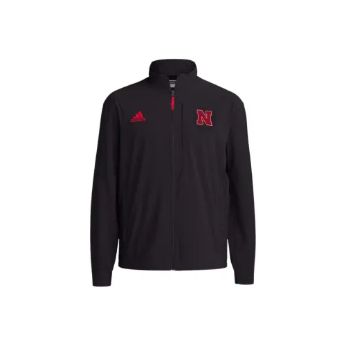 Adidas Cornhuskers Long Sleeve 1 4 Zip KNIT Куртка Мужская Черная