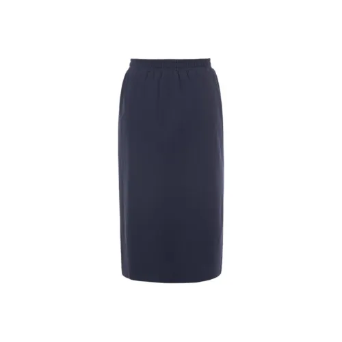 MSSHE Повседневный длинный юбка женский темно-синий