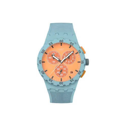 Swatch Quartz Механизм Мужские часы 42 мм Оранжевый