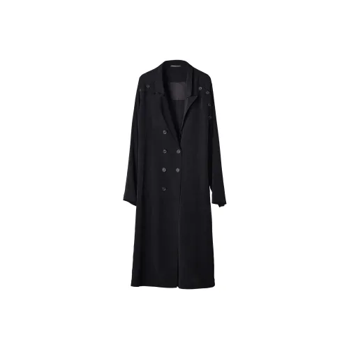 Yohji Yamamoto Черный Мужской Тренч