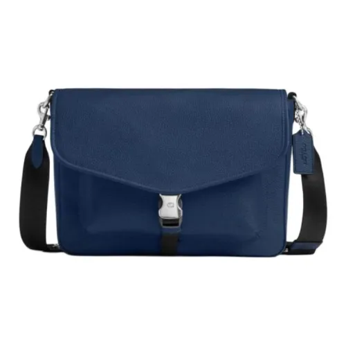 COACH Charter Коровья кожа Сумка через плечо Сумка на плечо Большая Мужская Темно-синяя