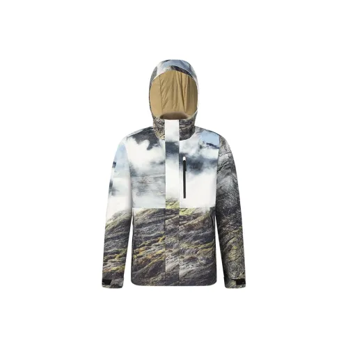 FILA Hiking Outdoor Приключение Водонепроницаемый и Ветрозащитный для сохранения тепла Ветровка Мужская с принтом по всей поверхности