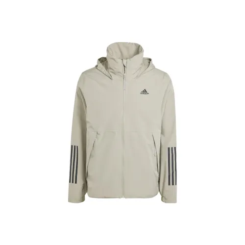 Adidas 3 Stripes Куртки и Пальто Мужской Камень Серебристо-Серый