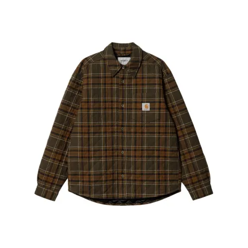 Carhartt WIP Wiles Check Рубашка Куртка Куртки Пальто Мужской Зеленый