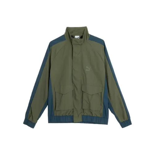 PUMA Classics Woven JK Куртка Мужская Армейский Зеленый