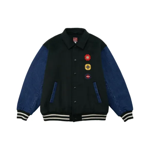 GAP co-brand x DOE co-brand FW23 Бейсбольная куртка Унисекс Черный