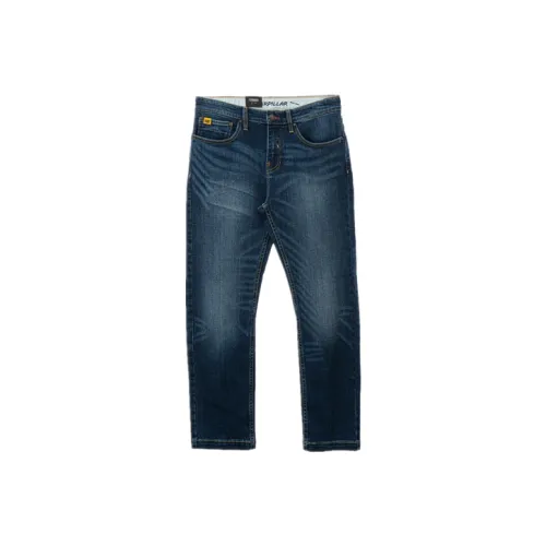 CAT Прямой крой Брюки Джинсы Мужские Темно-синий