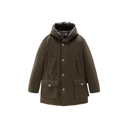 WOOLRICH Пуховик Мужской Армейский Зеленый