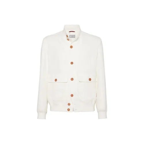 BRUNELLO CUCINELLI Розовый Мел Белый Мужские Куртки