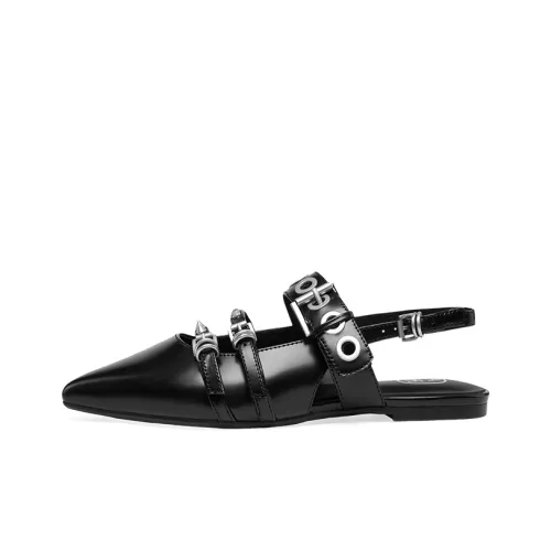 Пепельные One Ремень Сандалии Женские Черные