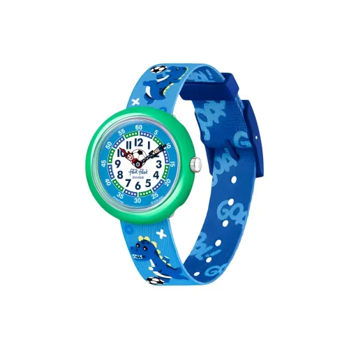 SWATCH Flik Flak Feifei Series Кварцевый механизм Детские часы 31,85 мм Синий циферблат Bio Based Пластик Корпус часов