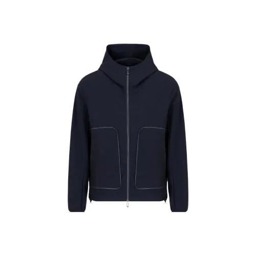 EMPORIO ARMANI FW24 Куртки и пальто Мужской Морской синий