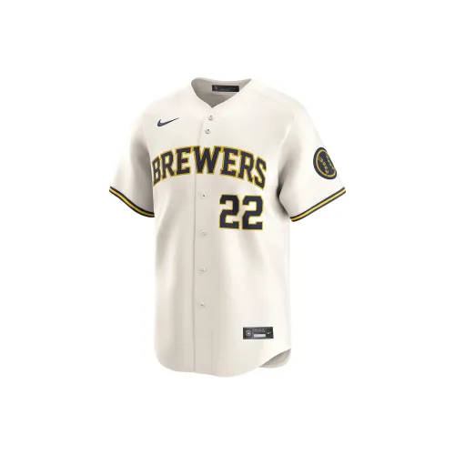 nike Christian Yelich Milwaukee Brewers Бейсбольная куртка Milwaukee Bucks Christian Yelich Размер 22 Мужской Крем