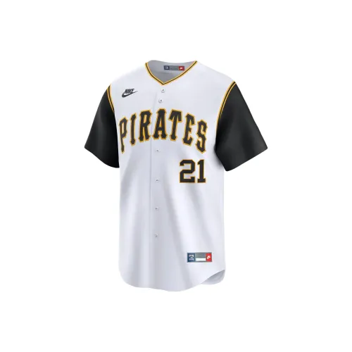 Nike x MLB Коллаборация Roberto Clemente Pittsburgh Pirates Cooperstown Бейсбольная куртка Мужская Белая