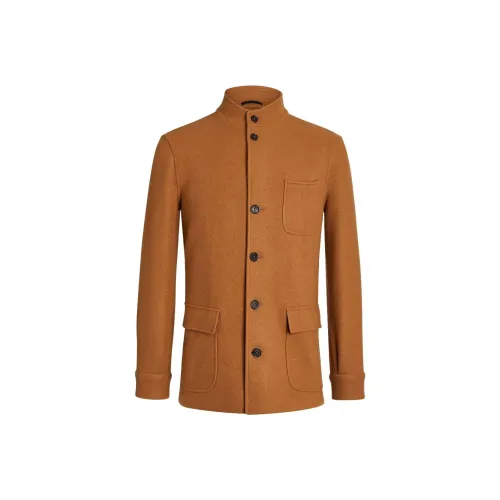 Zegna Куртки Пальто Мужской Лист Умбра