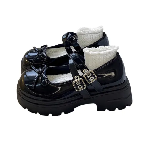 LIANGHUO Mary Jane обувь Женская Глянцевый Черный