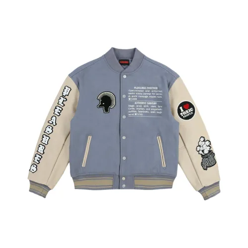 PLEASURES SS24 Летняя коллекция Бейсбольная куртка Мужская Розовая Синяя