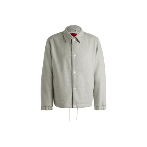 HUGO BOSS Стандартный крой Padded Coach в смесовой шерсти Куртки и Пальто Мужской Серый