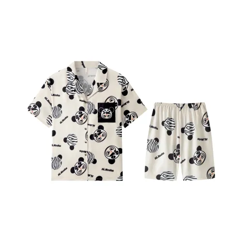 Gongdie x NEZHA LIANMINGKUAN Пижамный комплект Унисекс Экрю