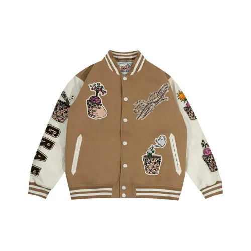 GRAF Куртка Мужская Brain Terrarium Кожа Рукав Шерстяной Бейсбольная куртка