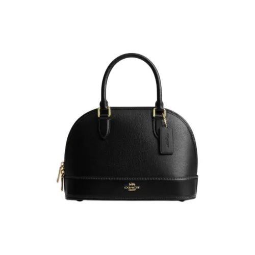 COACH Коровья кожа с спилками одно плечо сумка среднего размера женская черная