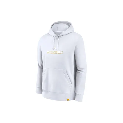 Jordan Michigan WolverinesWordmark Коллекция Statement LOCKUP Свитшот Мужской Белый