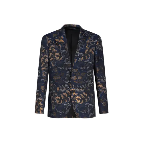 ETRO Темно-синие мужские куртки