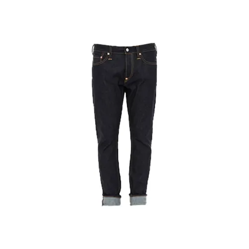 EVISU Штаны с манжетами Джинсы Мужской Джинсовый синий