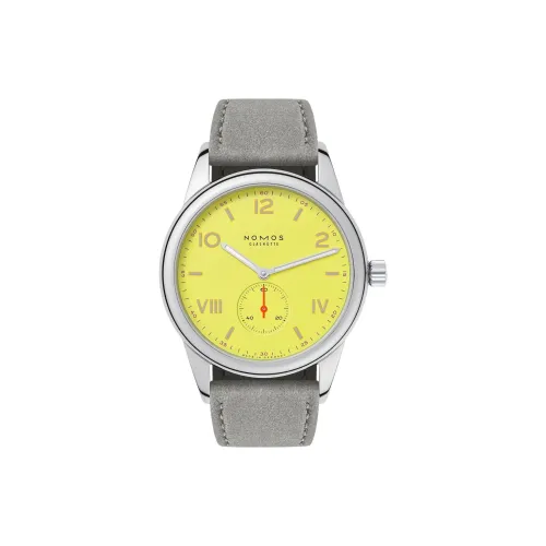 NOMOS Ручной механизм унисекс часы 38,5 мм желтый циферблат корпус из нержавеющей стали кожаный ремешок