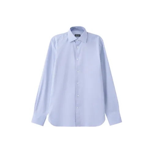 Ermenegildo Zegna Blue Men's Shirts Эргенжильдо Зегна Синий Мужские Рубашки