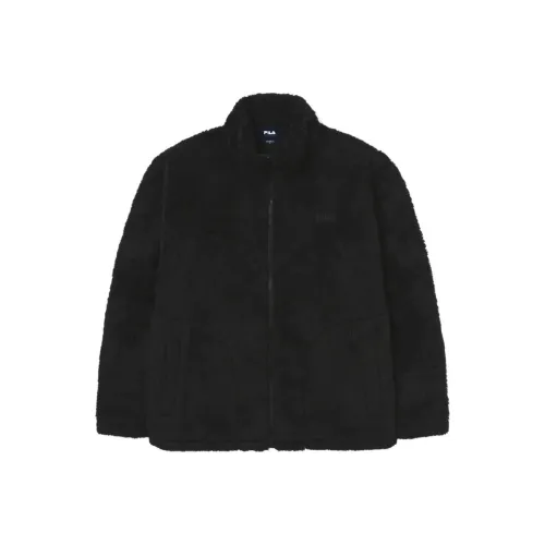 FILA Velvet Feel Coat Unisex Black FILA Вельвет Feel Пальто Унисекс Черный