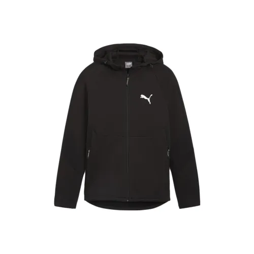 PUMA Куртка с капюшоном и молнией EVOSTRIPE Мужская Черная