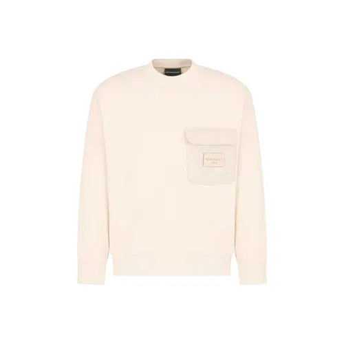 EMPORIO ARMANI SS25 Толстовка Мужской Бежевый