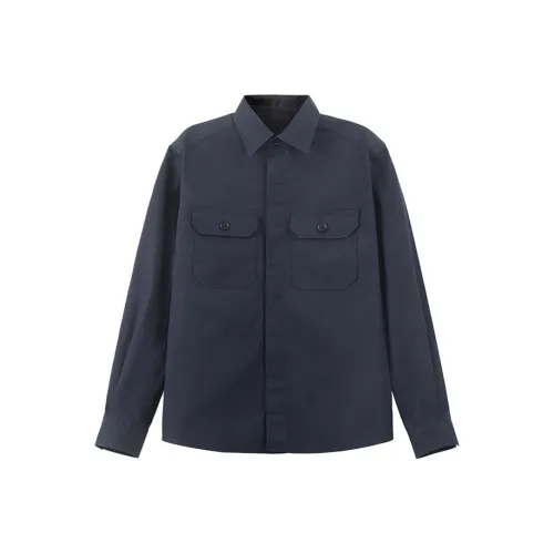 Ermenegildo Zegna Мужские рубашки морского синего цвета