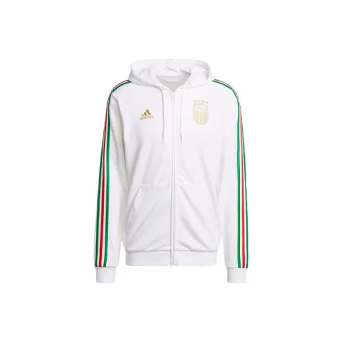 Adidas Italy DNA Full Zip Hoodie Куртки и пальто Мужской Белый