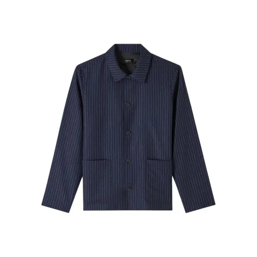 A.P.C SS25 Куртки и Пальто Мужской Темно-Морской Синий