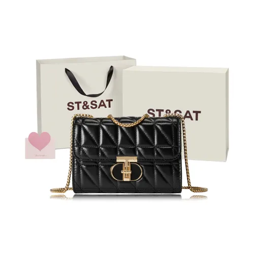 ST SAT Сумка через плечо из синтетической кожи стандартная белый черный