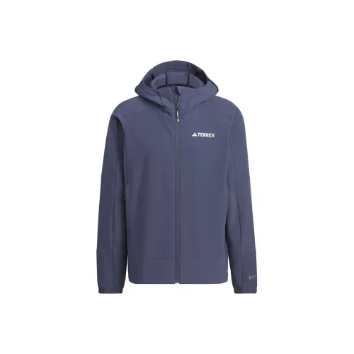 Adidas Softshell Wind.Rdyl С капюшоном Куртка Куртки Пальто Мужской Темно-синий