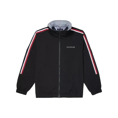 Tommy Hilfiger Логотип Stripe Regatta Куртка Куртки Пальто Мужской Черный