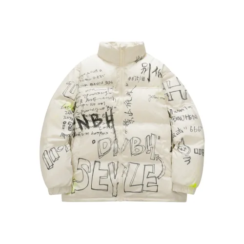 DNBH HAND DRAWN Doodle Series Белый Унисекс Пуховые куртки